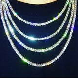 Tennis gold and silver fashion necklace