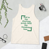 "Starting point?" Unisex Tank Top