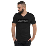 "Protect Your Mental Health" Unisex Short Sleeve V-Neck T-Shirt