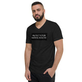 "Protect Your Mental Health" Unisex Short Sleeve V-Neck T-Shirt